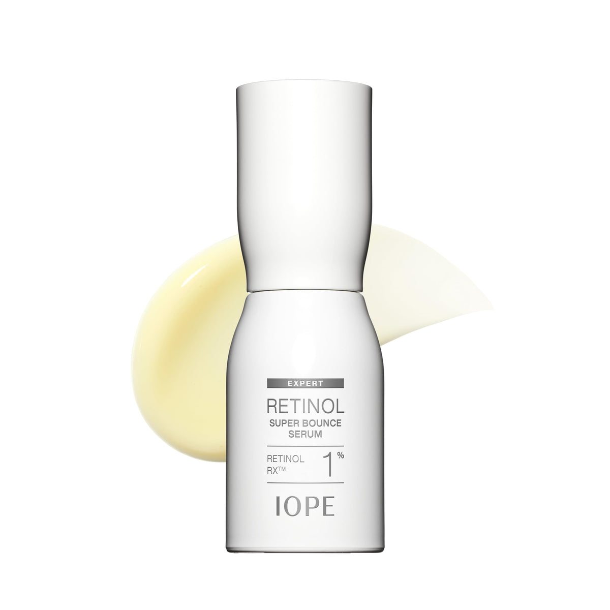 IOPE Expert Retinol RX 1% Sérum vue de face avec étiquette