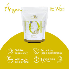 Italwax Cire Argan 750 g en application sur la peau