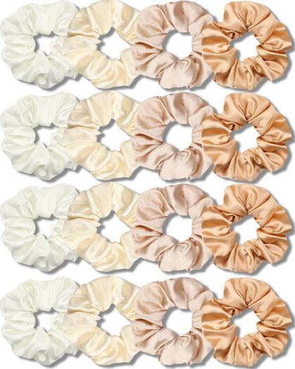 IVARYSS Scrunchies en satin couleur champagne vue de face