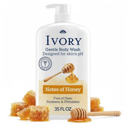 Ivory gel douche familial 1,04L avec parfum miel, vue de face