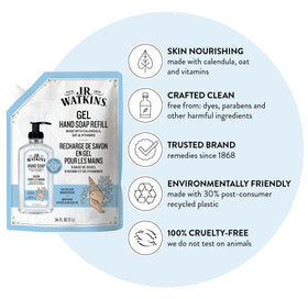 J.R. Watkins Gel Lavant Hydratant 2 Pack emballage et étiquettes