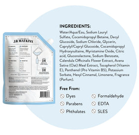 J.R. Watkins Gel Lavant Hydratant 2 Pack posé sur un plan de travail