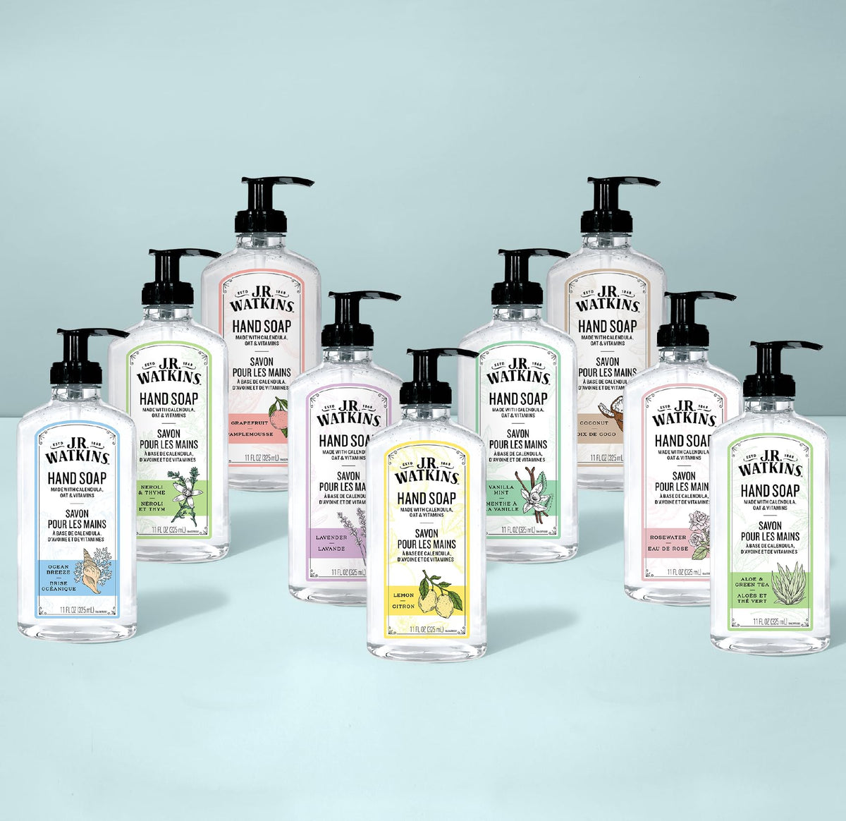 J.R. Watkins Gel Lavant Hydratant à côté d'autres produits de beauté