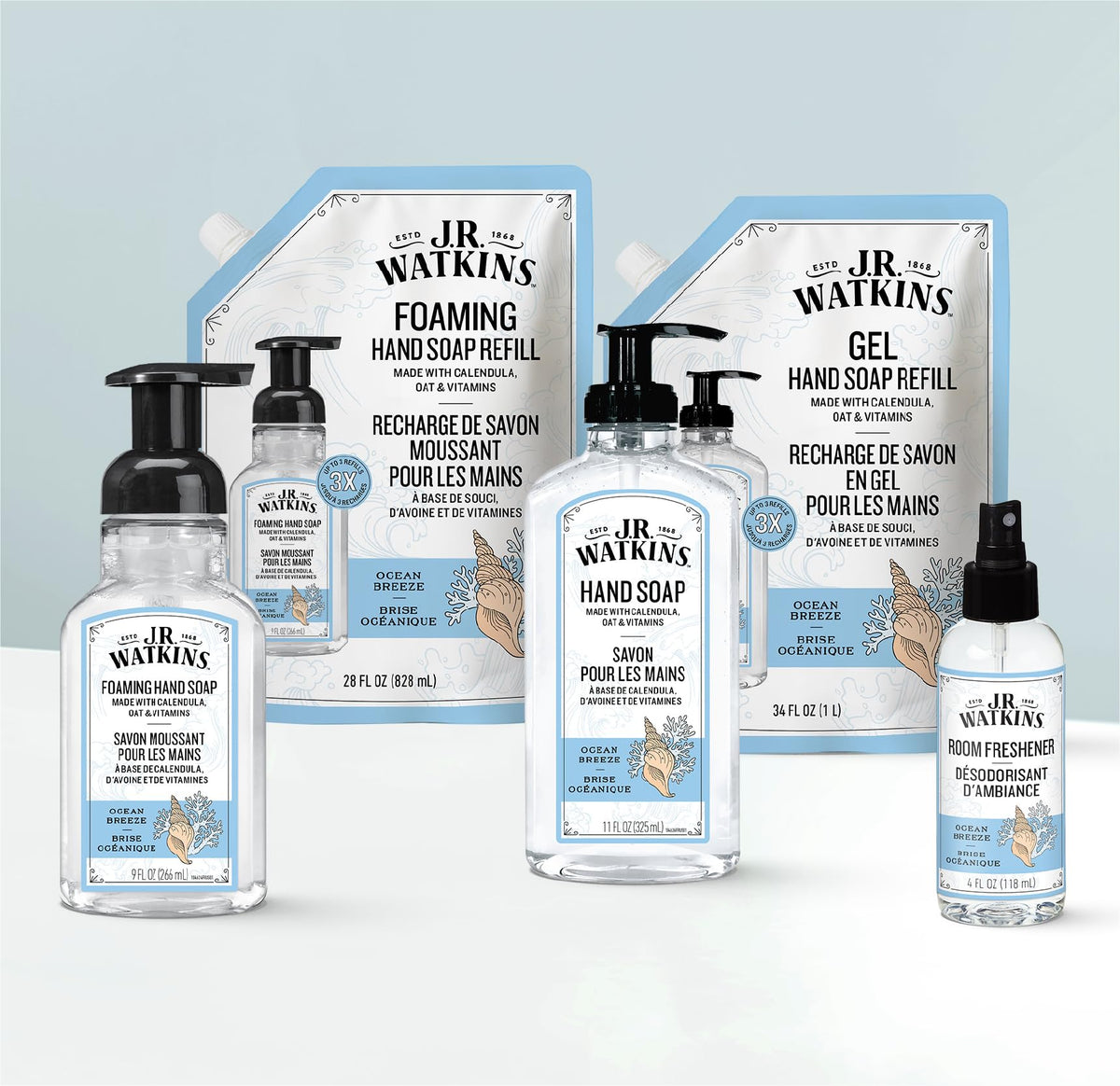 J.R. Watkins Gel Lavant Hydratant avec crème pour les mains au beurre de karité