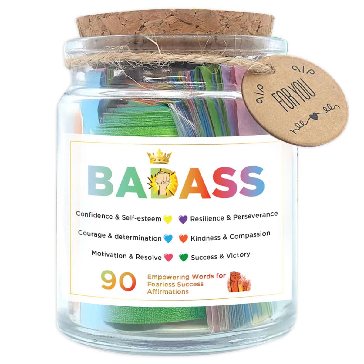 Jar d'Affirmations Positives Musemory avec 90 cartes inspirantes