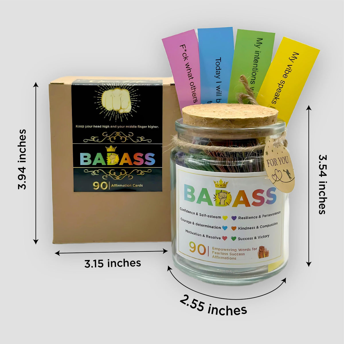 Jar d'Affirmations Positives Musemory sur une table décorative