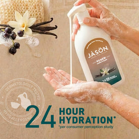 JASON Gel Douche Vanille & Cassis 980g avec texture mousseuse sur peau