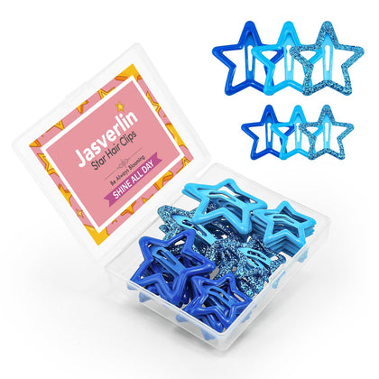 JASVERLIN clips cheveux étoile bleue vue de face