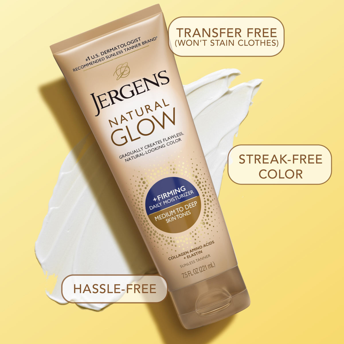Jergens Lotion Auto-Bronzante + Fermeté détails des ingrédients