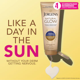 Jergens Lotion Auto-Bronzante + Fermeté texture crémeuse
