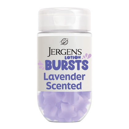 Jergens Lotion Bursts Lavande en forme d'étoile vue de face