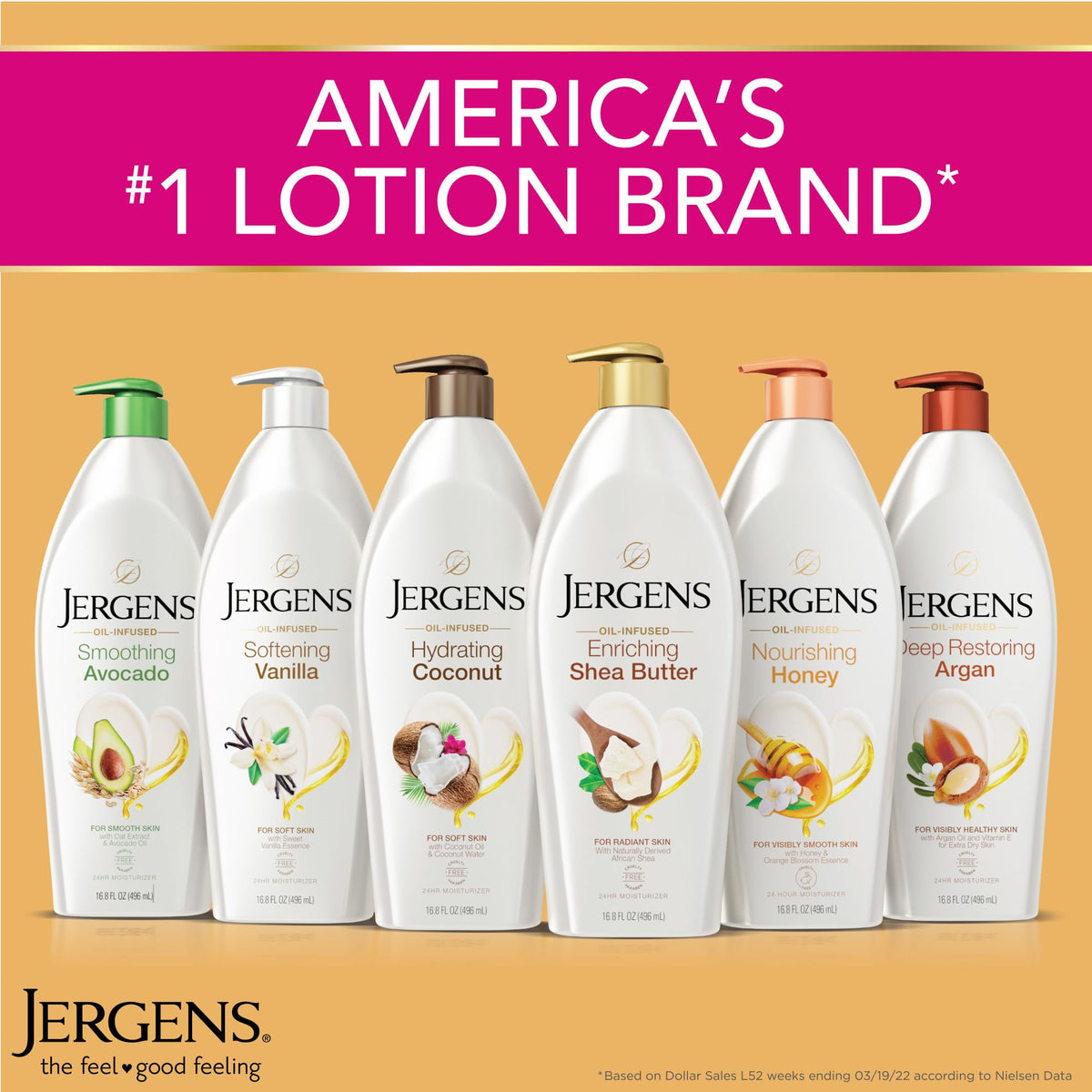 Jergens Lotion Hydratante au Coco avec décor tropical