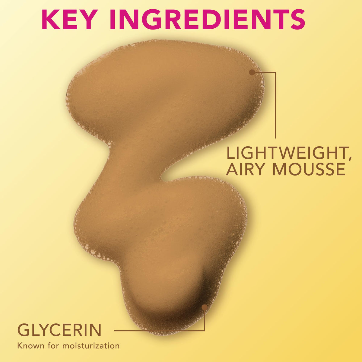 Jergens Mousse Auto-Bronzante Instantanée 490g sur un gant de bronzage