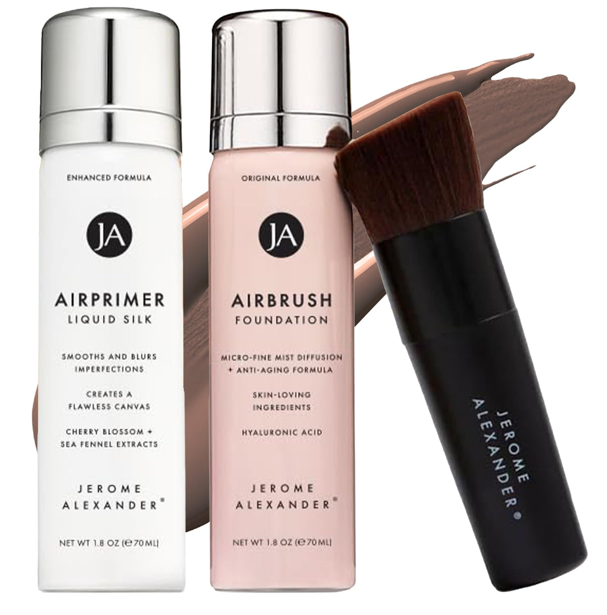 Jerome Alexander Airbrush Foundation Set 3 pièces vue de face