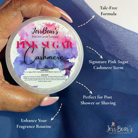 JerrBear’s Poudre Rose Sucrée 136g sur une coiffeuse
