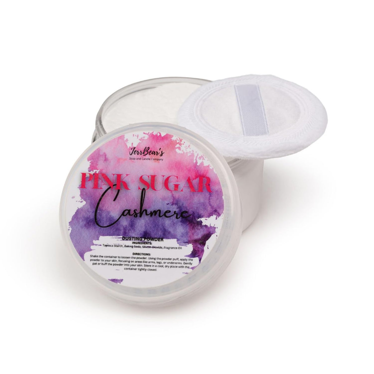 JerrBear’s Poudre Rose Sucrée 136g vue avant avec couvercle