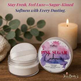 JerrBear’s Poudre Rose Sucrée en utilisation sur la peau