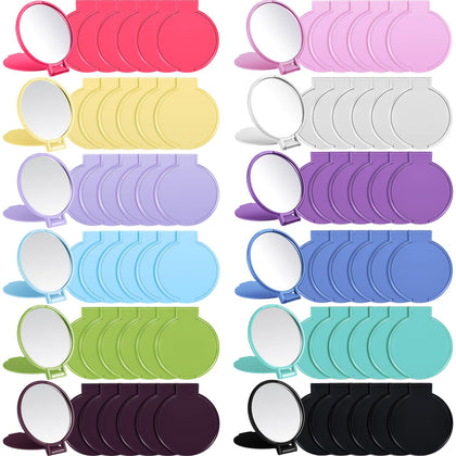Jetec miroir de poche compact rond couleur rose