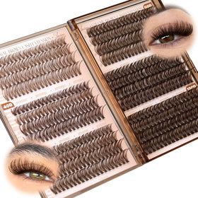 JIMIRE Faux Cils Bruns 476Pcs, Vue de face