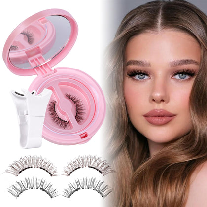 JIMIRE faux cils magnétiques naturels avec applicateur dans un étui compact