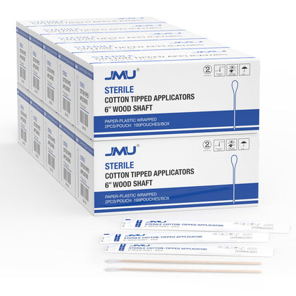 JMU applicateurs en coton stériles 6 pouces, emballage individuel