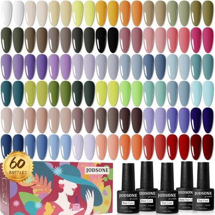 JODSONE set de vernis à ongles gel 60 pièces avec flacons colorés