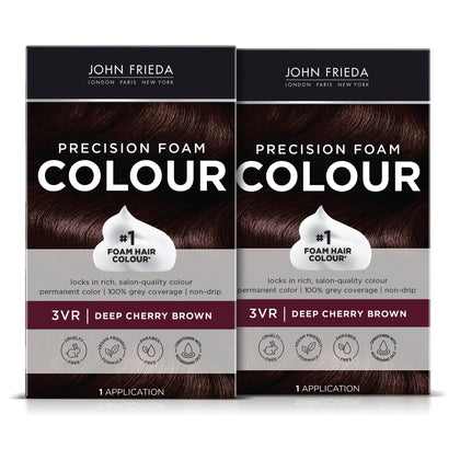 John Frieda coloration mousse précision brun cerise profond avant application