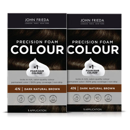John Frieda Coloration Mousse Précision Brun Naturel Foncé 4N - vue avant