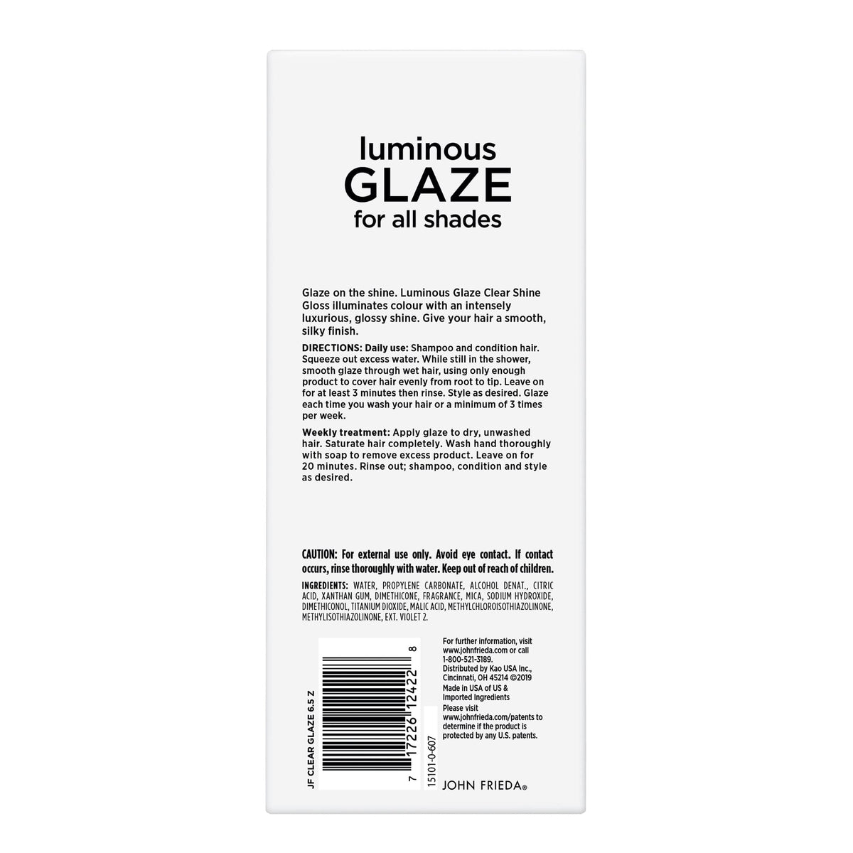 John Frieda Luminous Glaze 6,5 fl oz vue arrière