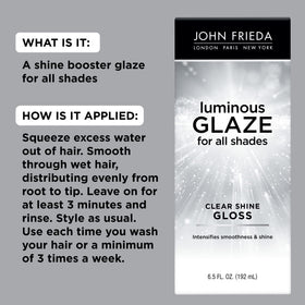 John Frieda Luminous Glaze application sur cheveux