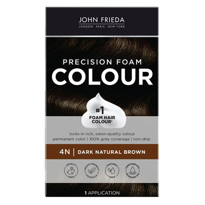 John Frieda Mousse Précision Coloration Brun Foncé Naturel 4N avant application