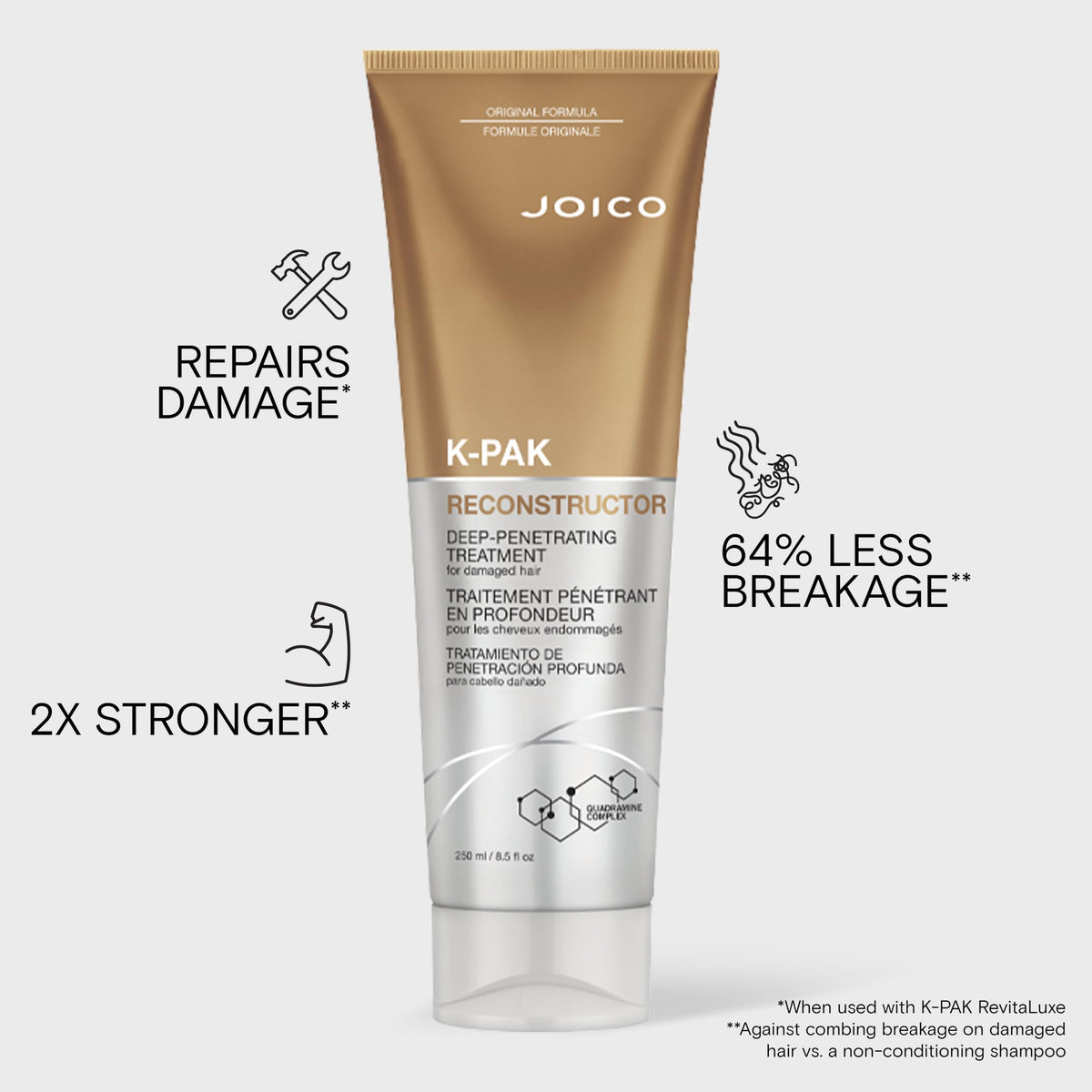 Joico K-PAK Reconstructor 290g avec ingrédients naturels en arrière-plan