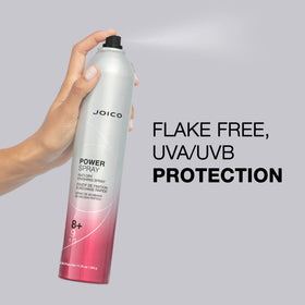 Joico Power Spray 390 ml avec cheveux stylisés