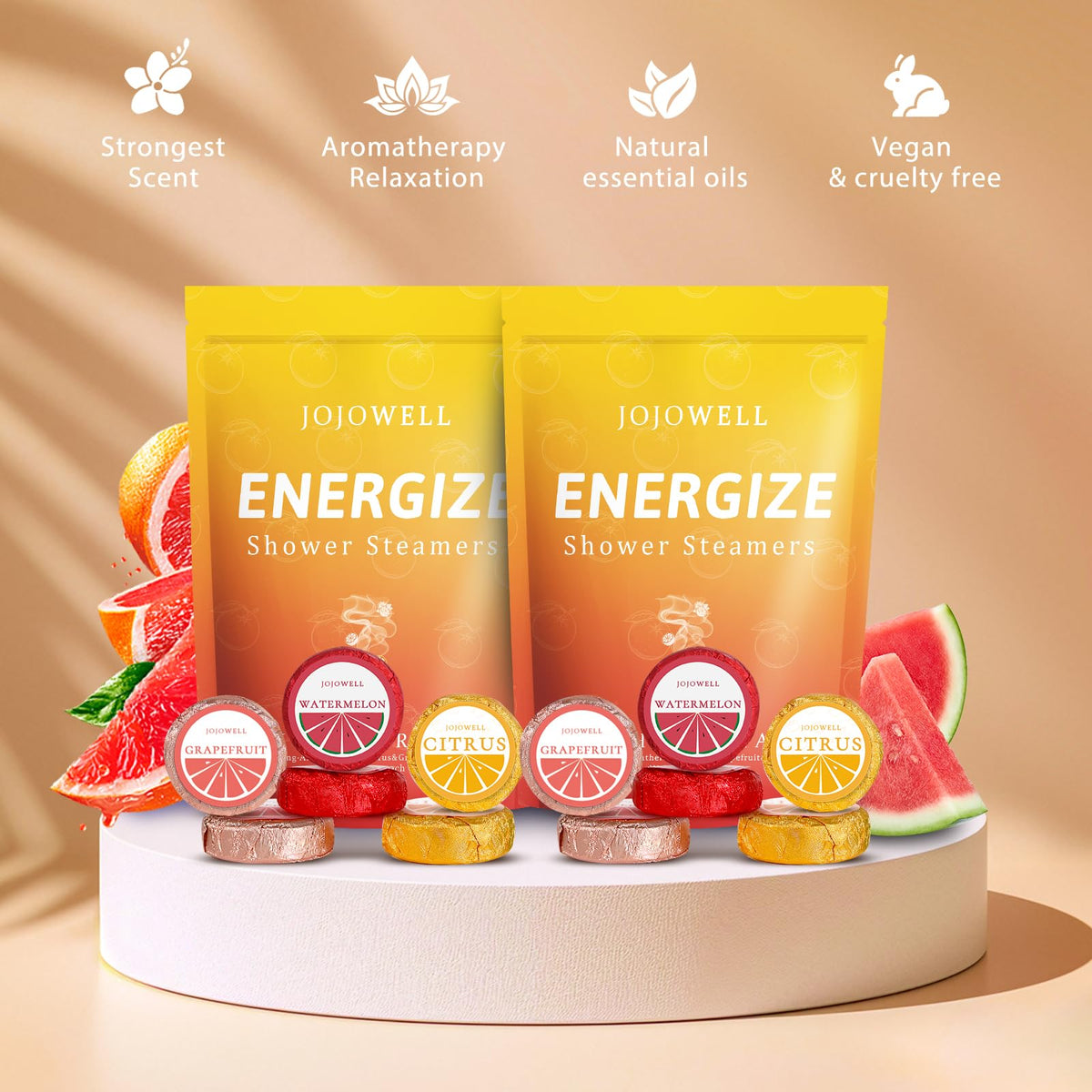 JoJowell bombes de douche senteur pastèque vue de près