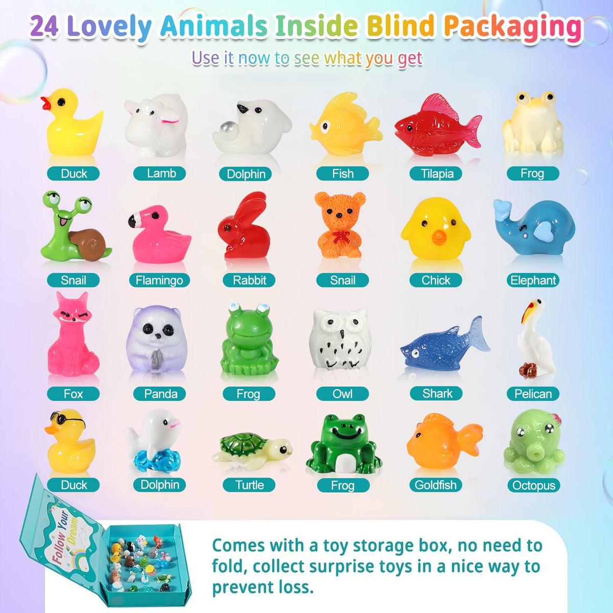 Jouets animaux en PVC inclus dans les bombes de bain JOFEI