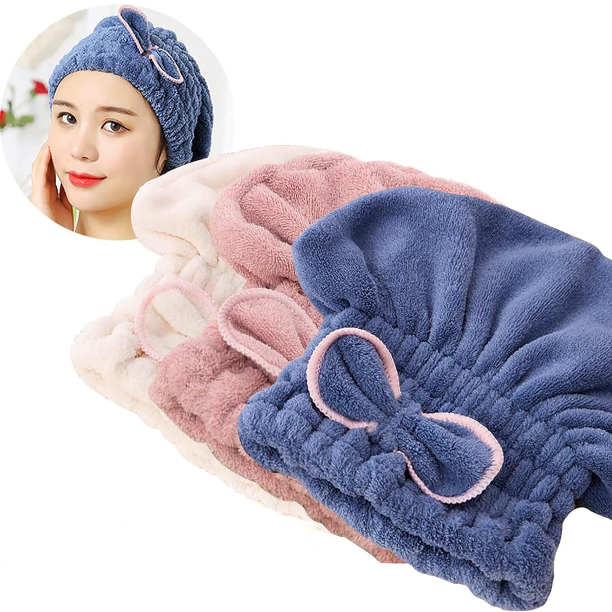 Jseng serviette capillaire microfibre bleue vue de face