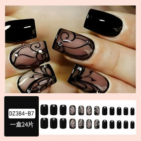juggssa Faux Ongles Pressés avec bâtonnet en bois et lime à ongles