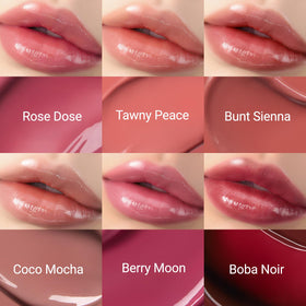 JUNG SAEM MOOL Lip-Pression Gloss Boba Noir en usage