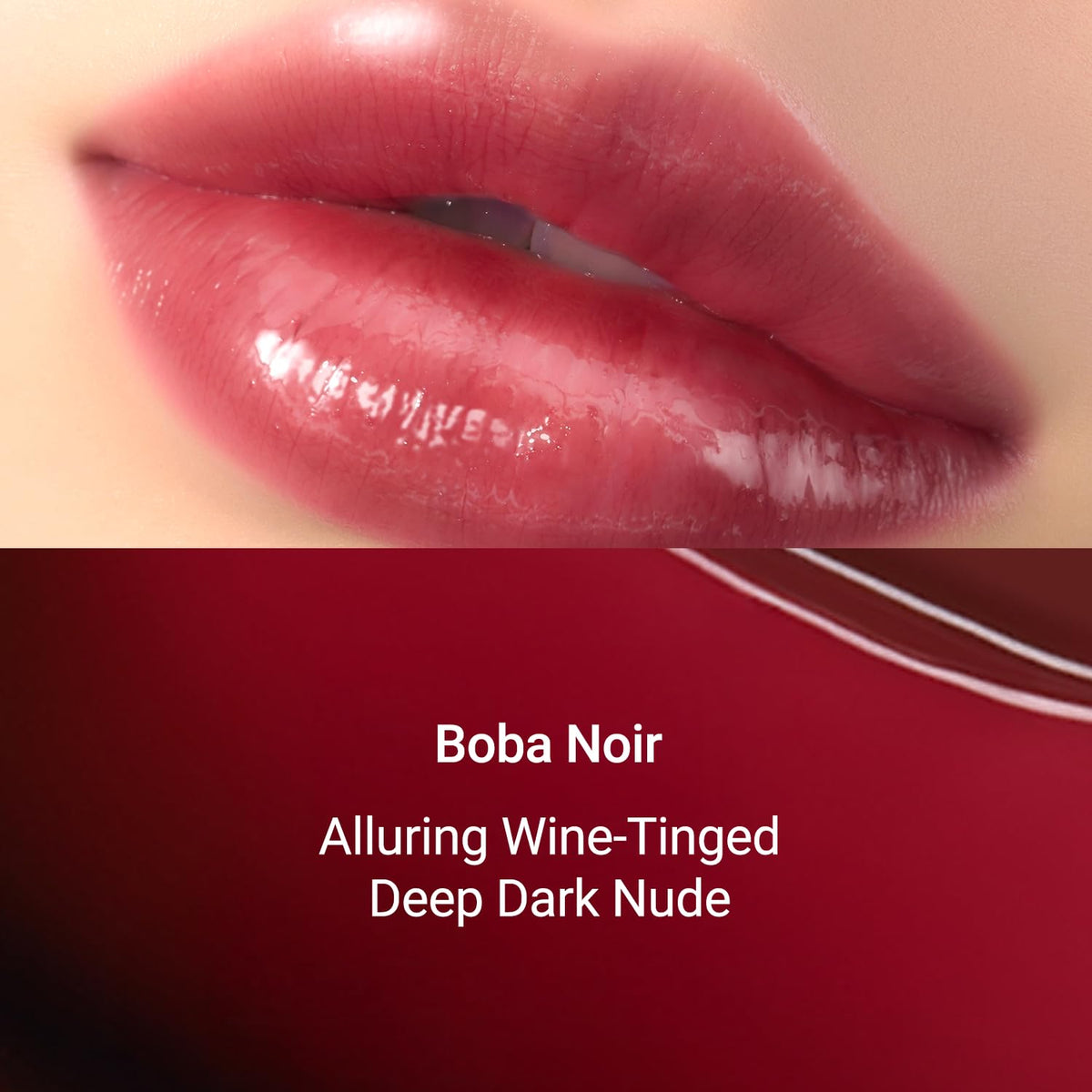 JUNG SAEM MOOL Lip-Pression Gloss Boba Noir texture sur les lèvres