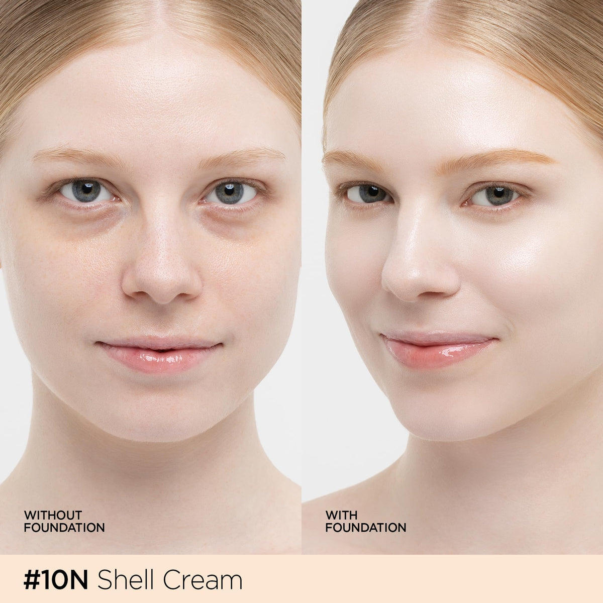 JUNG SAEM MOOL Skin Nuder Cushion 10N Shell Cream applicateur