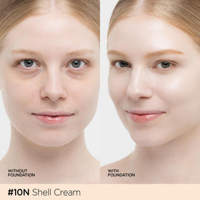 JUNG SAEM MOOL Skin Nuder Cushion 10N Shell Cream applicateur