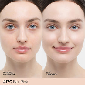 JUNG SAEM MOOL Skin Nuder Cushion 17 Fair Pink open with puff