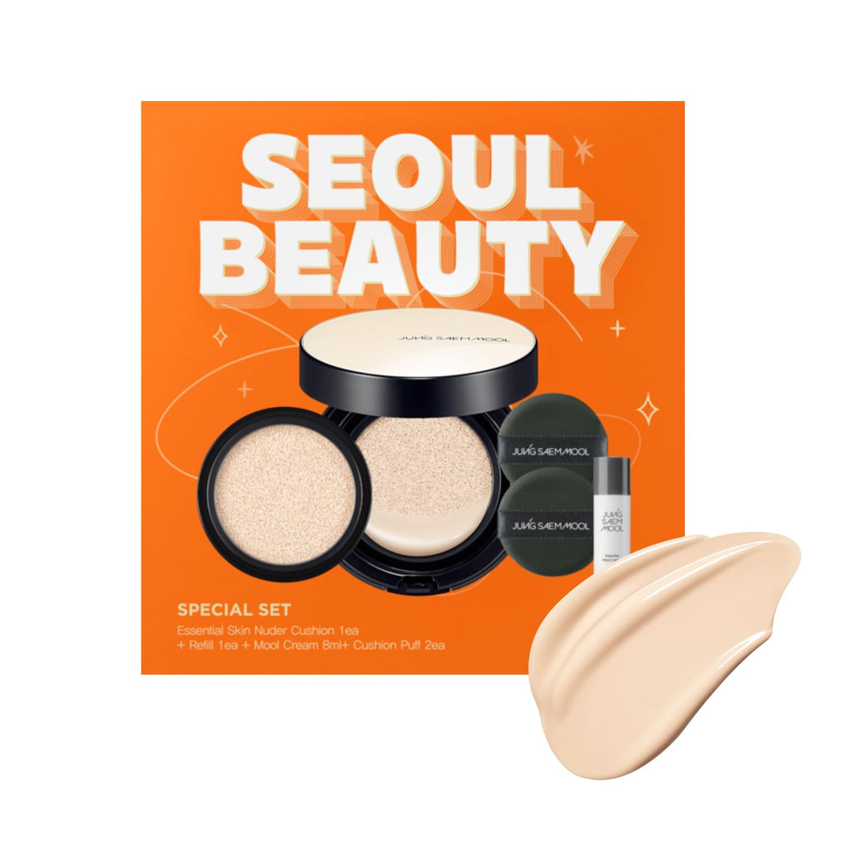 JUNG SAEM MOOL Skin Nuder Cushion Set packaging with SPF 50 label