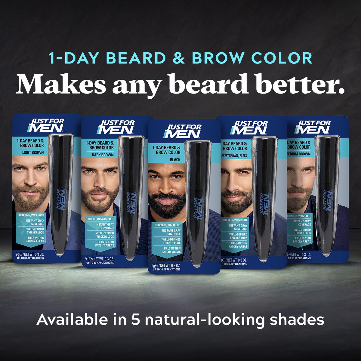 Just for Men 1-Day Beard & Brow Color, couleur en gros plan