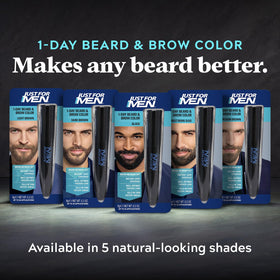 Just for Men 1-Day Beard & Brow Color display with 5 shades