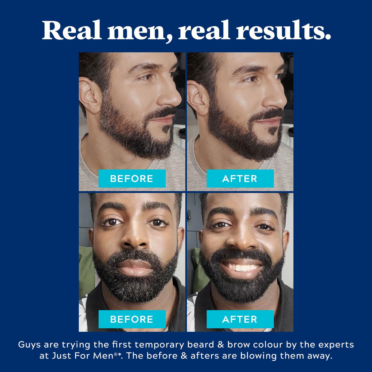Just for Men 1-Day Couleur de Barbe et Sourcils, affichage des teintes disponibles