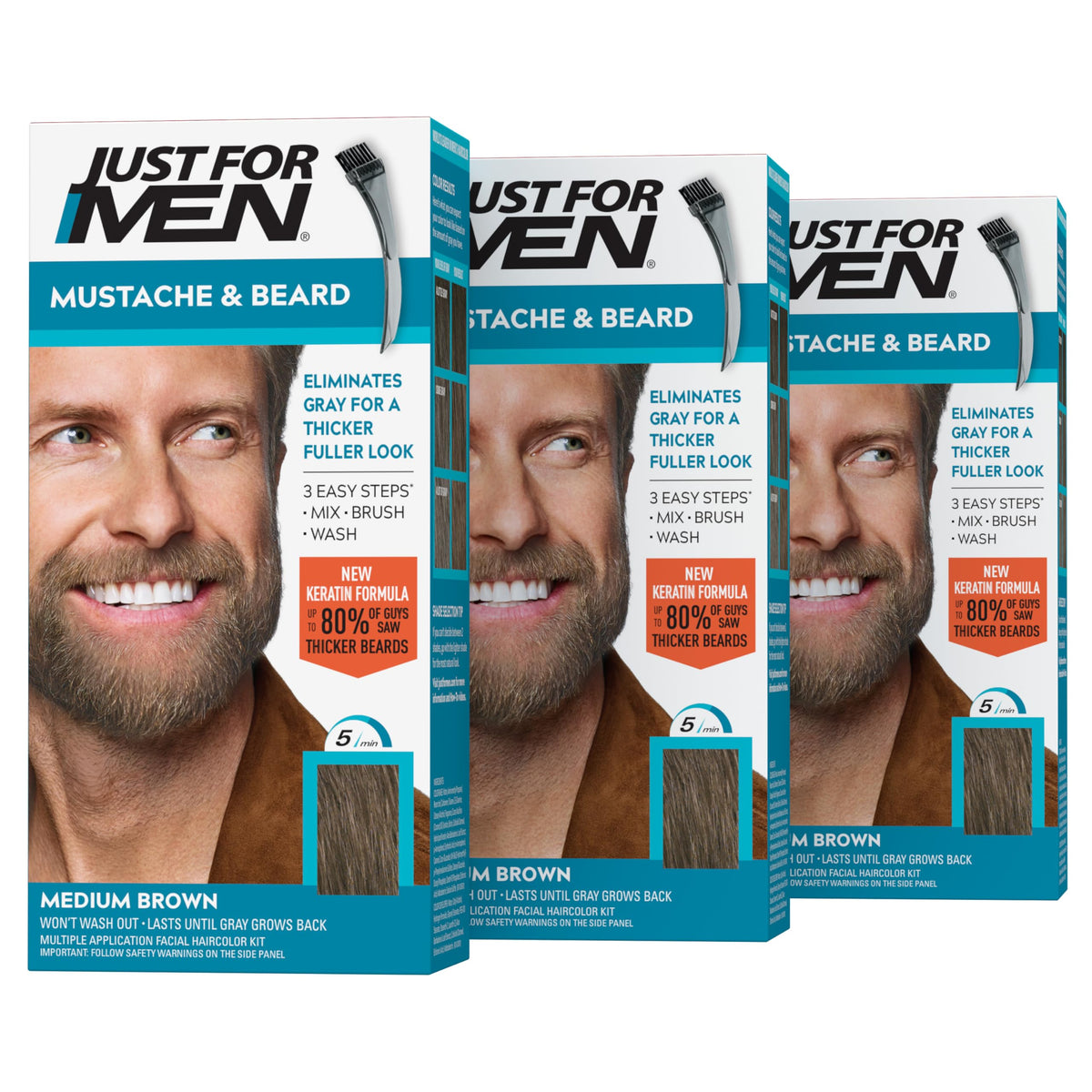 Just for Men Colorant à Barbe M-35 Marron Moyen, avant utilisation