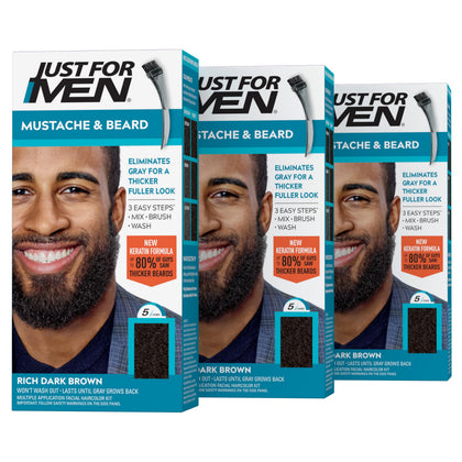 Just for Men Teinture à Moustache et Barbe M-47 Brun Foncé, emballage avant