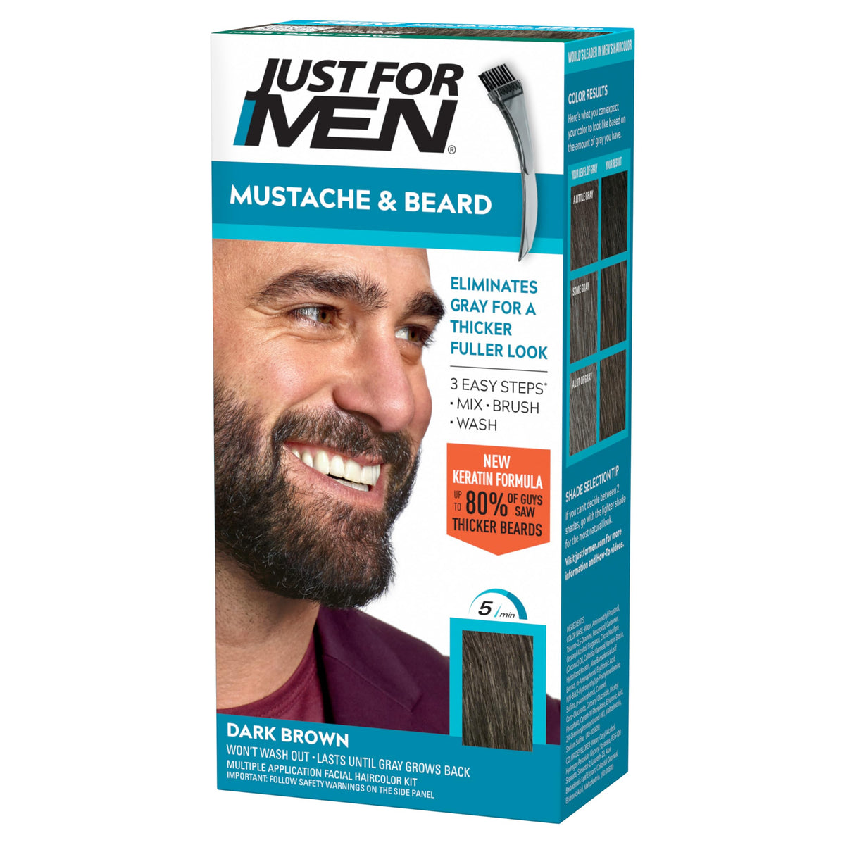 Just for Men Teinture Moustache & Barbe Brun Foncé M-45 avant utilisation
