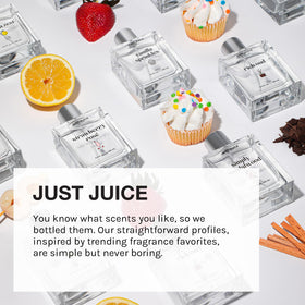 Just Juice mini parfums avec packaging simple et élégant